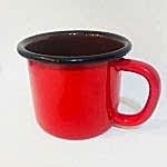 Emaye Kupa Kırmızı Siyah