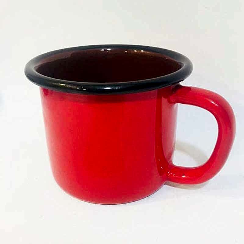 Emaye Kupa Kırmızı Siyah