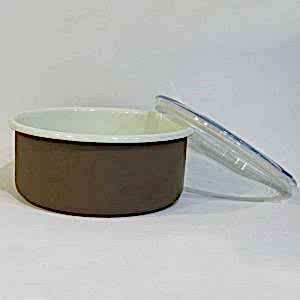 Emaye Bisküvi Kutusu Kahve