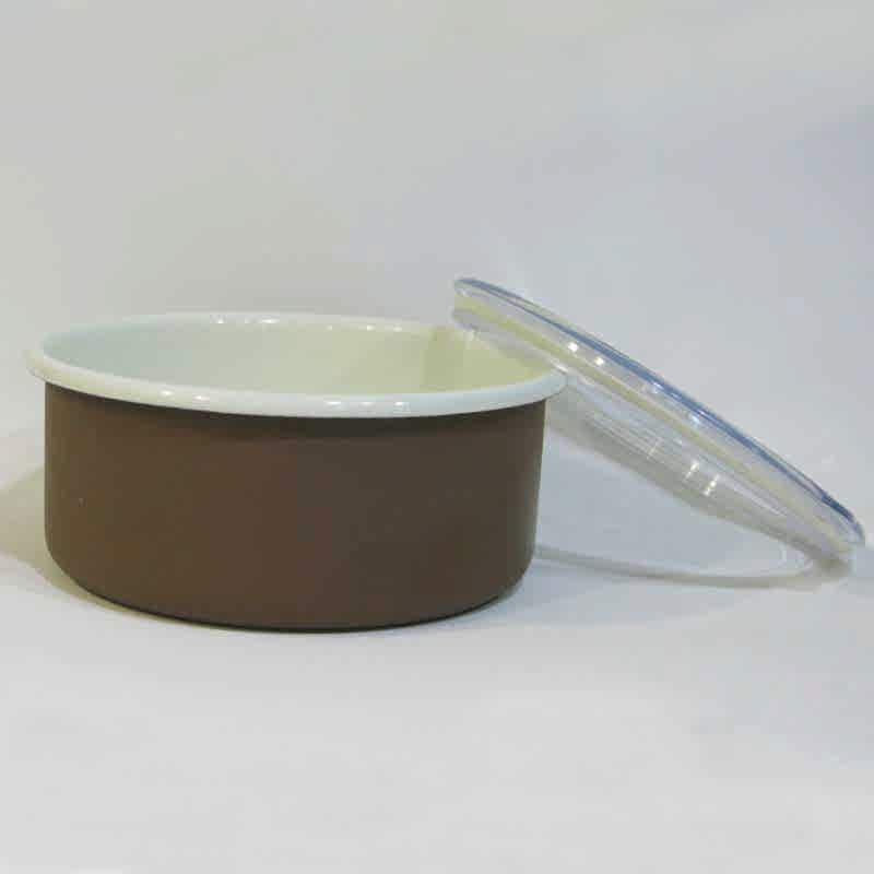 Emaye Bisküvi Kutusu Kahve