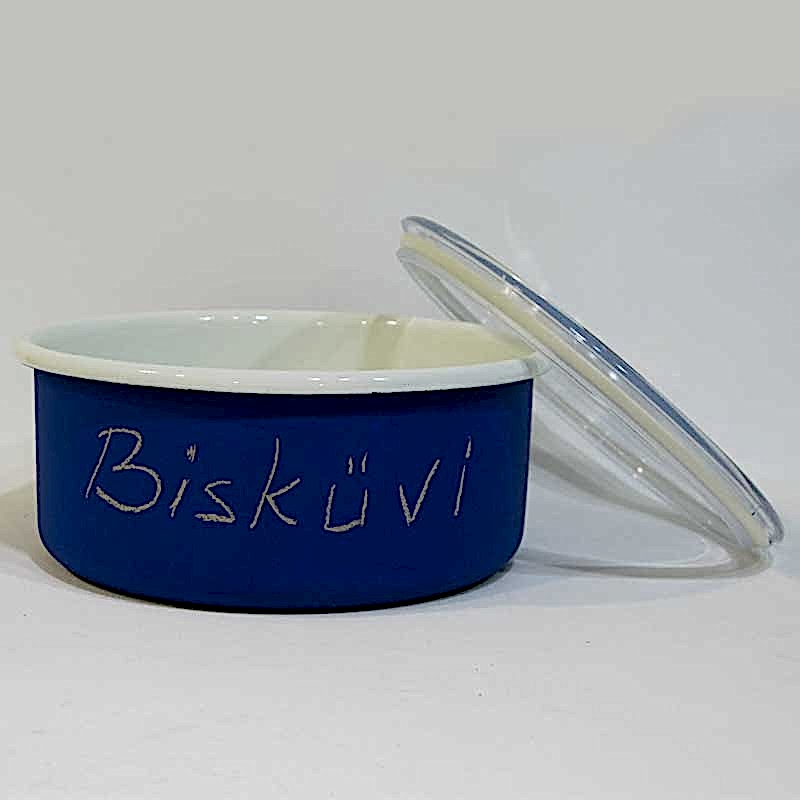 Emaye Bisküvi Kutusu Mavi