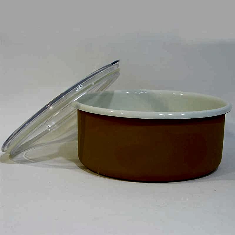 Emaye Bisküvi Kutusu Oksit Sarı