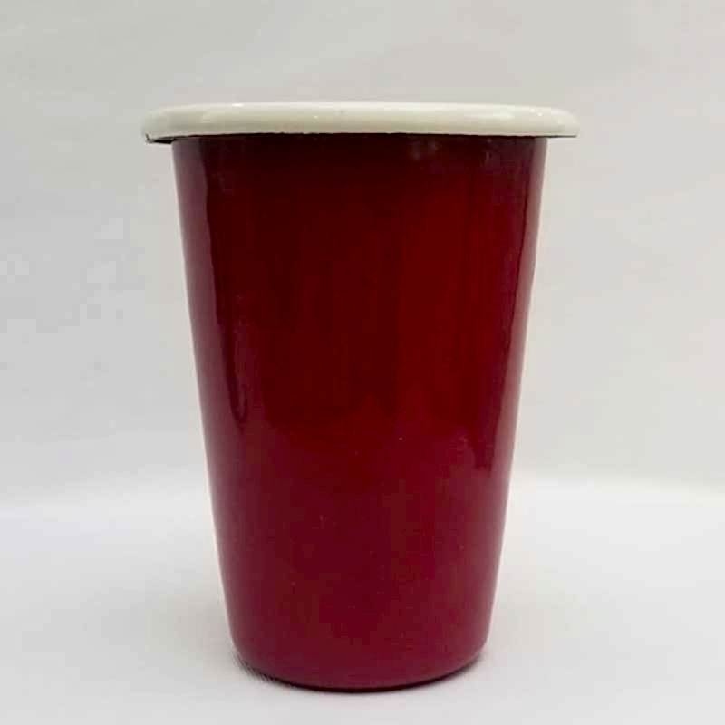 Emaye Konik Bardak Büyük Kırmızı