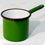 Emaye Metal Saplı Sütlük Çimen Yeşili