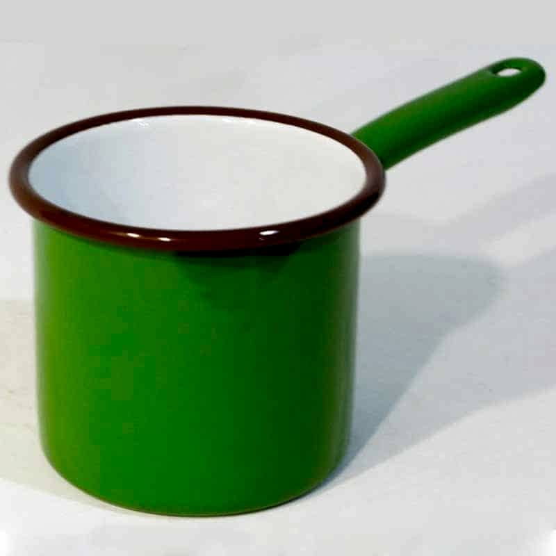 Emaye Metal Saplı Sütlük Çimen Yeşili