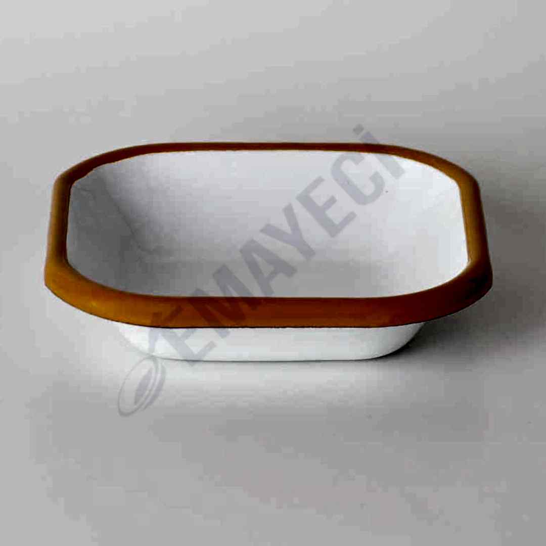 Emaye Mini Kare Meze Tabağı Oksit Sarı