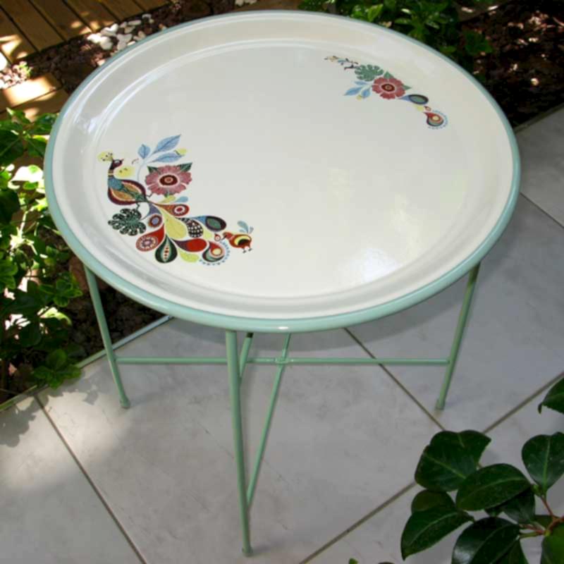 Emaye Sehpa Tavus Kuşu