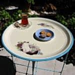 Emaye Sehpa Uykucu Kedi