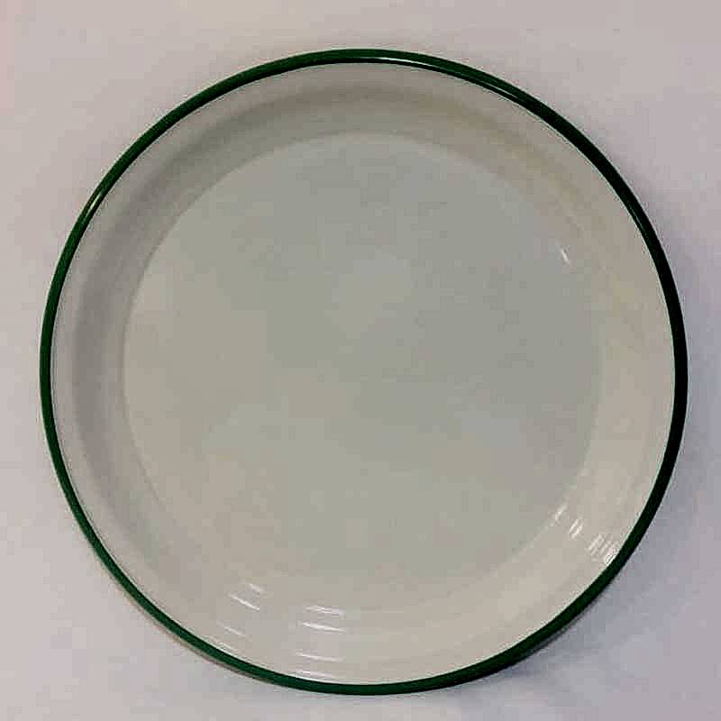 Emaye Sini 40 cm Yeşil Çizgili