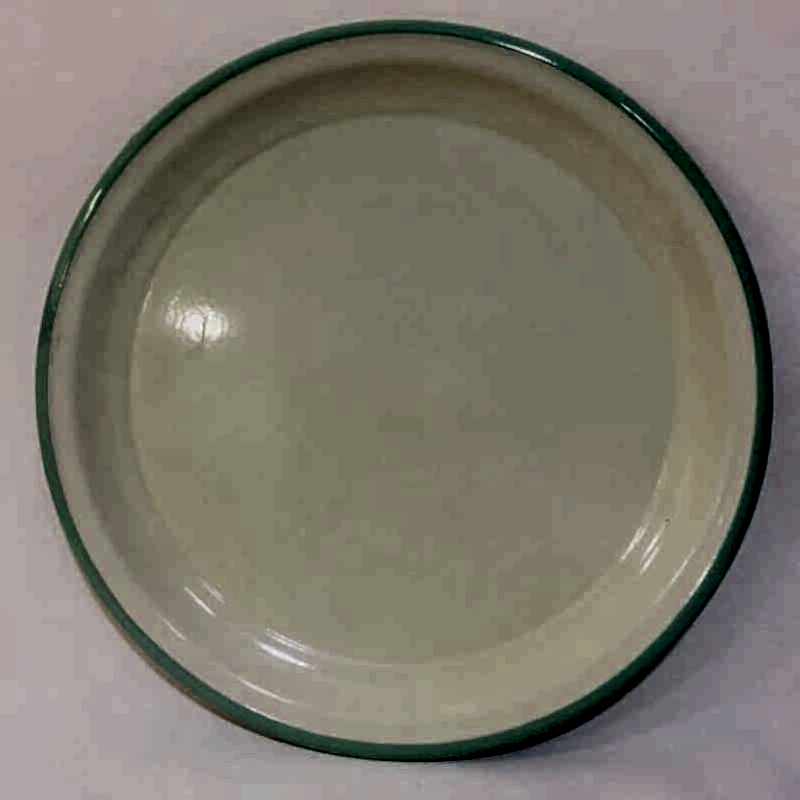 Emaye Sini Tepsi 45 cm Yeşil Çizgili