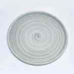 Emaye Tabak Tepsi Çizgi Desen Gri