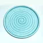 Emaye Tabak Tepsi Çizgi Desen Turkuaz