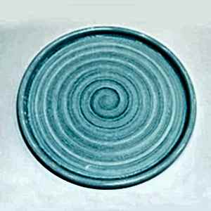 Emaye Tabak Tepsi Çizgi Desen Turkuaz 