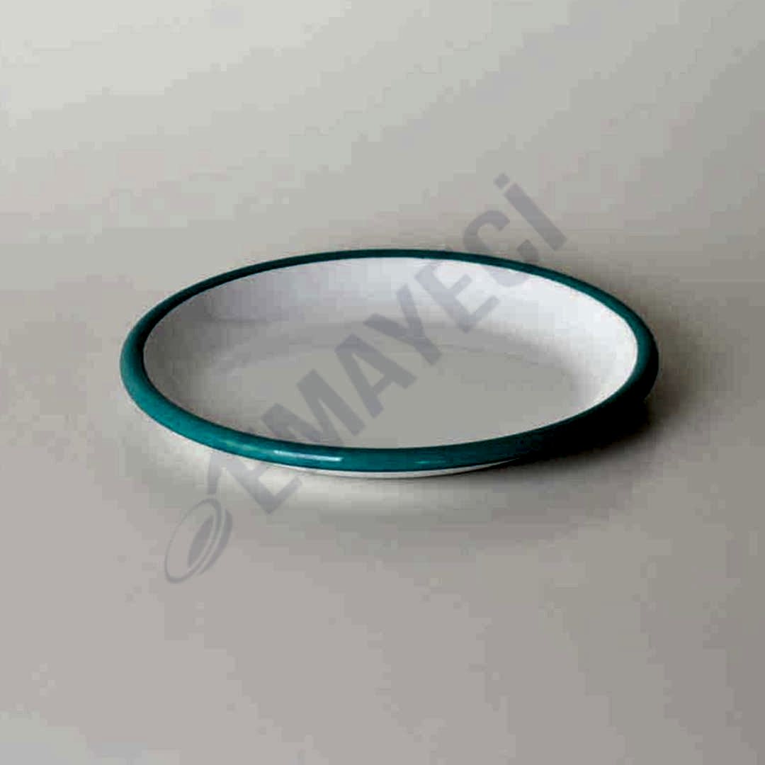 Emaye Tatlı Tabağı Turkuaz