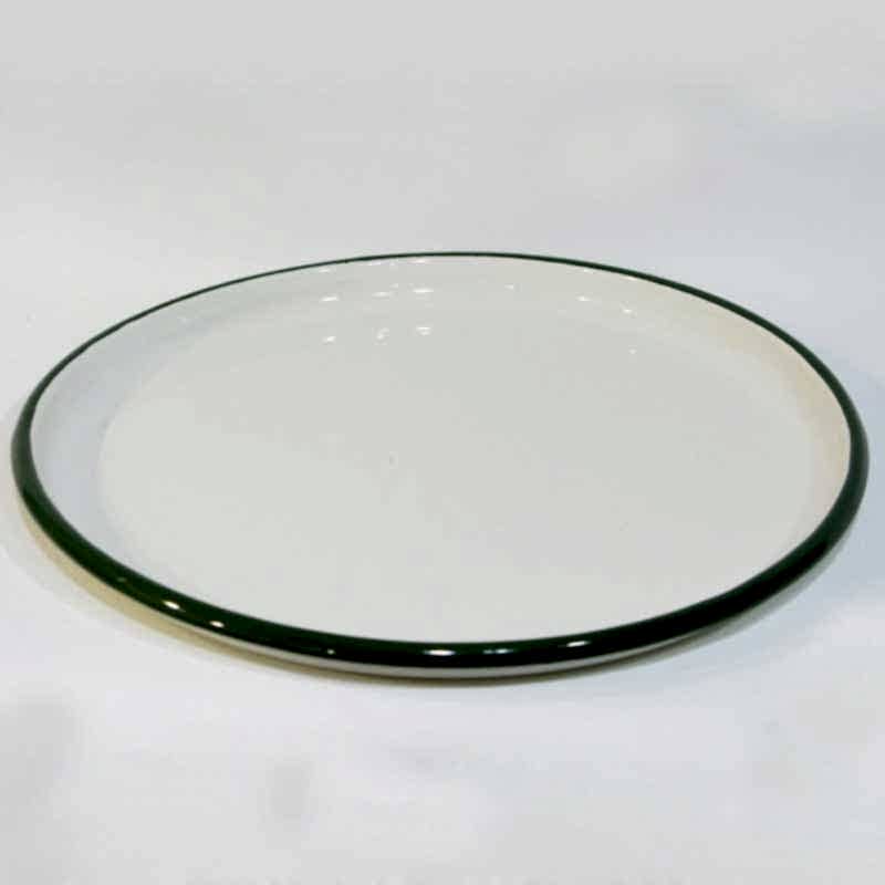 Emaye Yuvarlak Sığ Tepsi Asker Yeşili