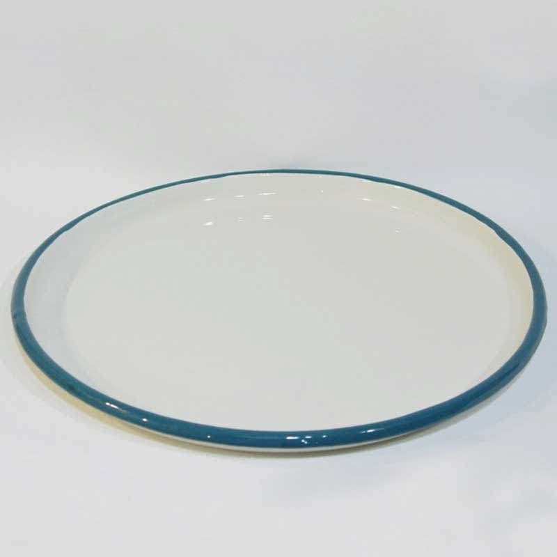 Emaye Yuvarlak Sığ Tepsi Petrol Yeşili