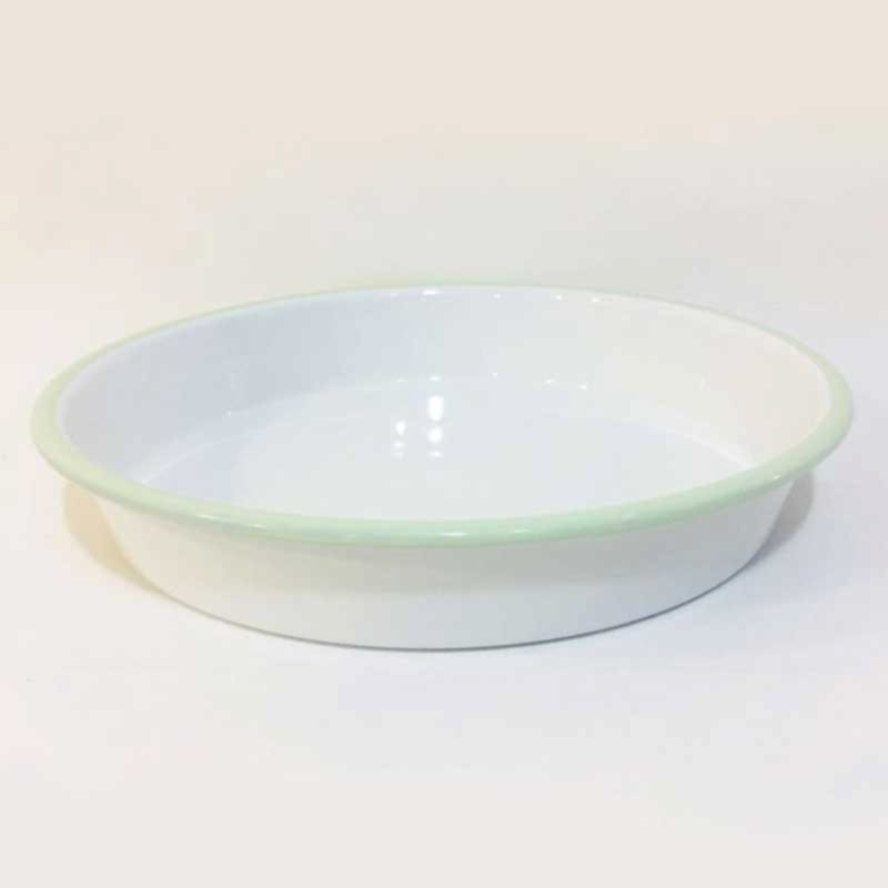 Emaye Yuvarlak Fırın Tepsisi Mint Yeşil