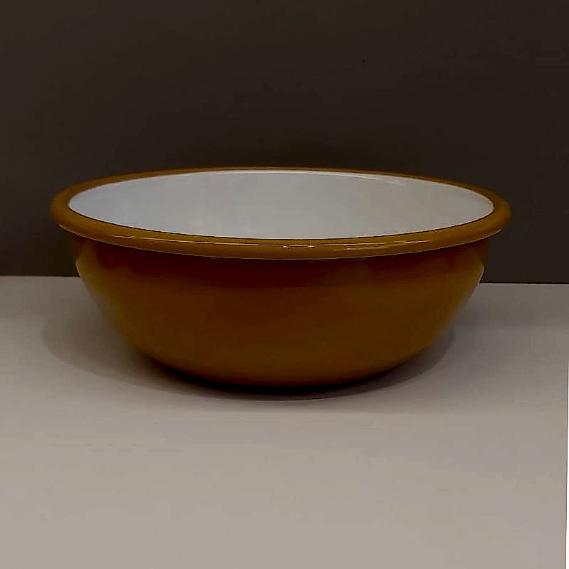 Emaye Kase 16 cm Sarı
