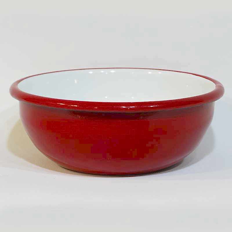 Emaye Kase 16 cm Kırmızı