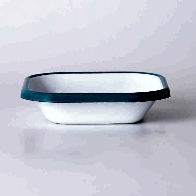 Emaye Mini Kare Meze Tabağı Turkuaz