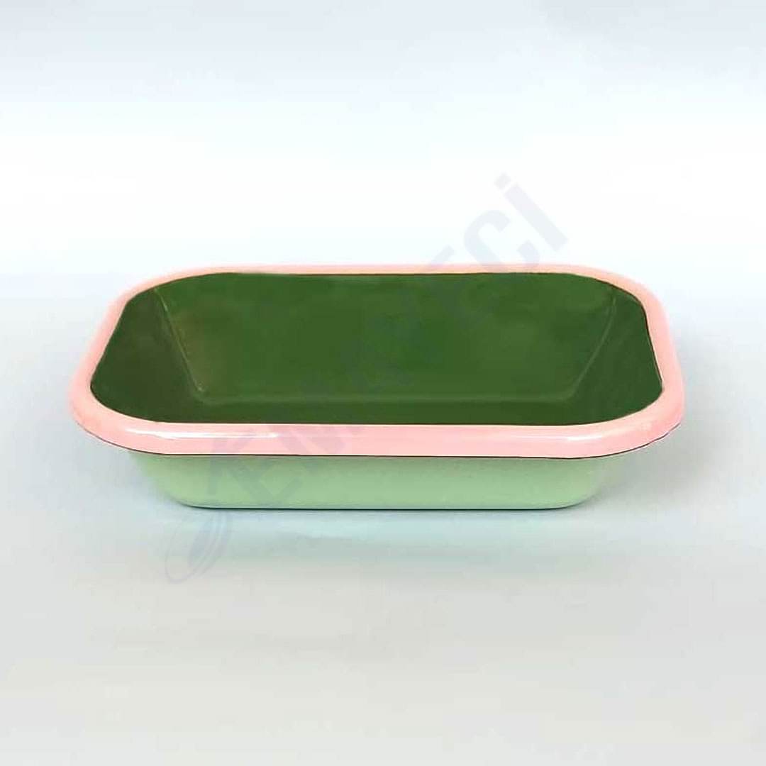 Emaye Dikdörtgen Meze Tabağı Açık Yeşil