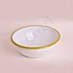 Emaye Kase 26 cm Beyaz Kordon Sarı