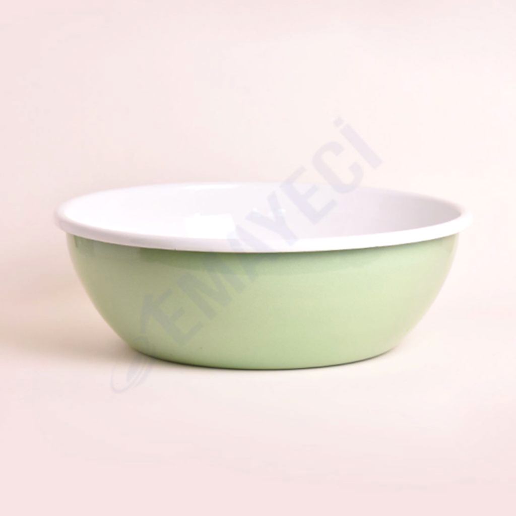 Emaye Kase 32 cm Yeşil
