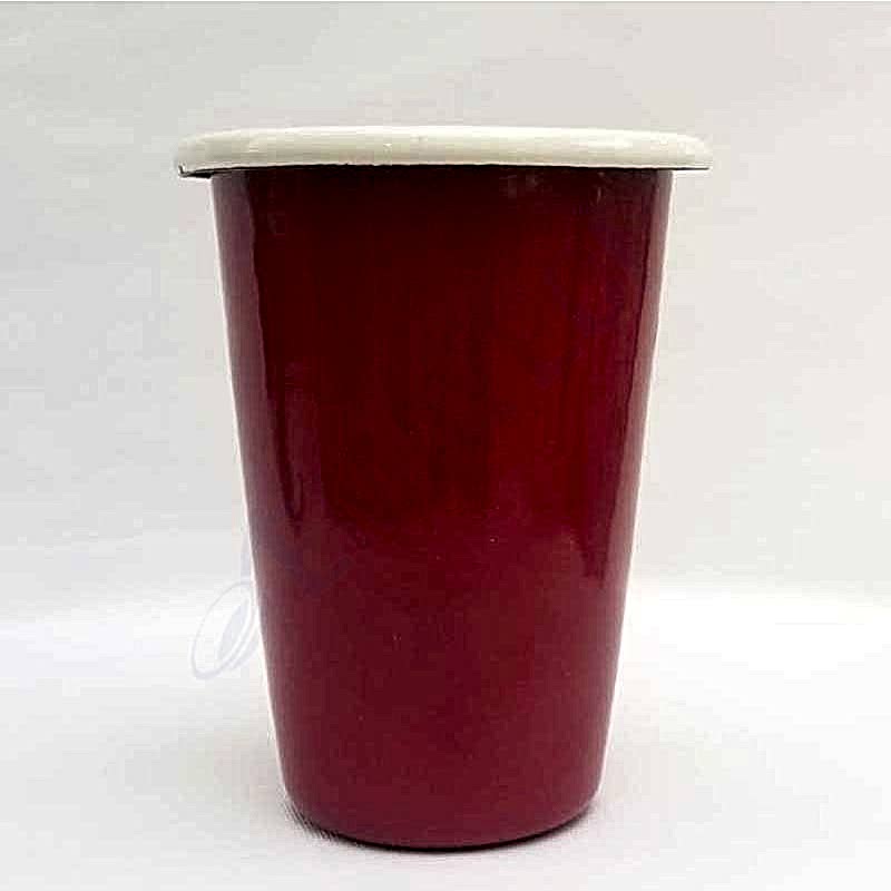 Emaye Konik Bardak Büyük Kırmızı