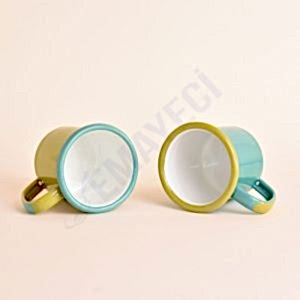 Emaye Küçük Kupa Turkuaz Yeşil