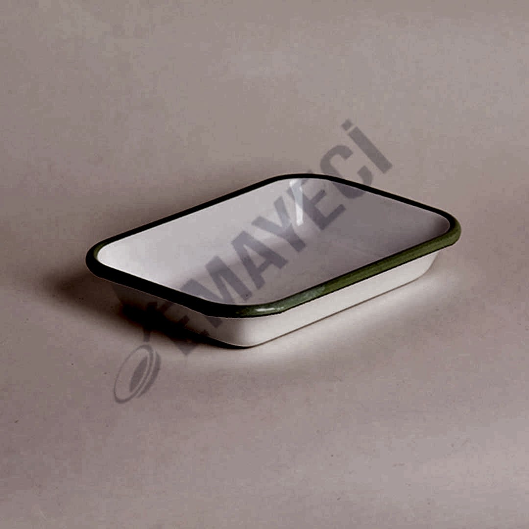 Emaye Meze Tabağı 21 x 16 cm Nil Yeşili