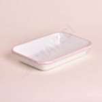 Emaye Meze Tabağı 21 x 16 cm Pembe Kordon