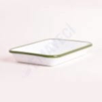 Emaye Meze Tabağı 26 x 18 cm Beyaz Asker Yeşili