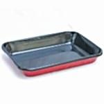 Emaye Meze Tabağı 26 x 18 cm Kırmızı Siyah