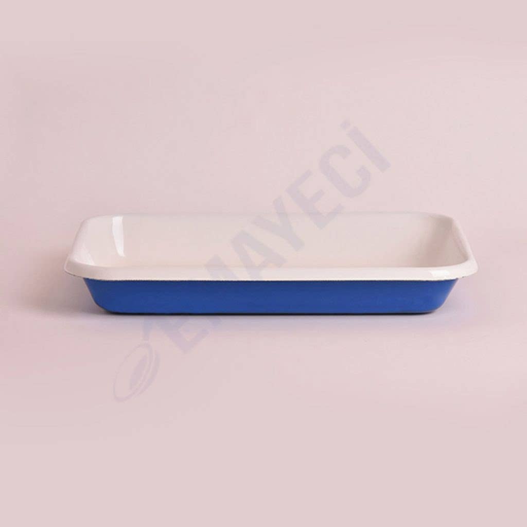 Emaye Meze Tabağı 26 x 18 cm Mavi