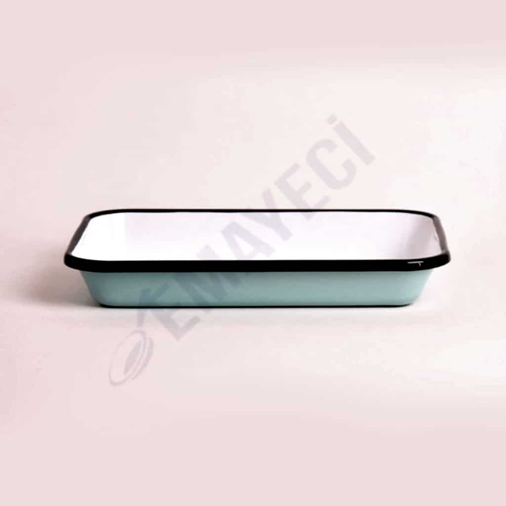 Emaye Meze Tabağı 26 x 18 cm Nil Mavi