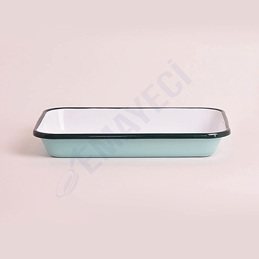 Emaye Meze Tabağı 26 x 18 cm Nil Mavi