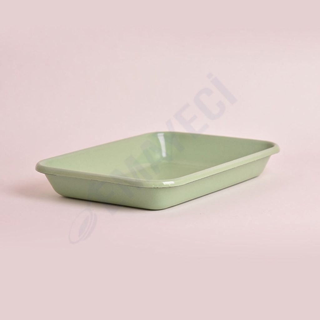 Emaye Meze Tabağı 26 x 18 cm Yeşil