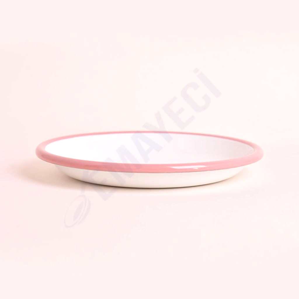 Emaye Servis Tabağı 20 cm Pembe