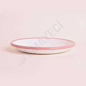 Emaye Servis Tabağı 20 cm Pembe