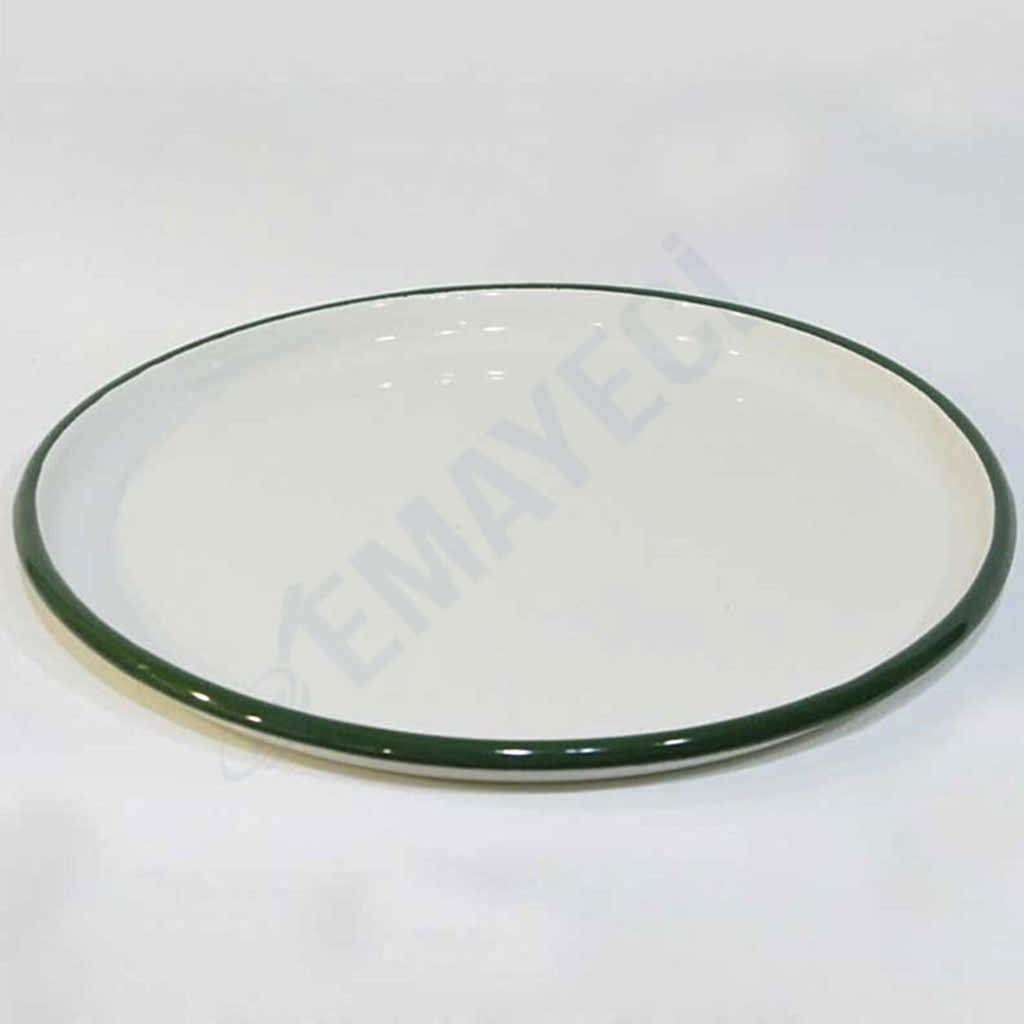 Emaye Pizza Tabağı Asker Yeşili