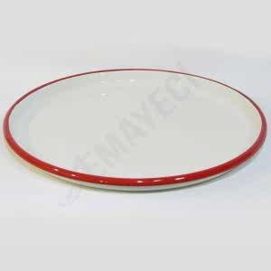 Emaye Pizza Tabağı 32 cm Kırmızı