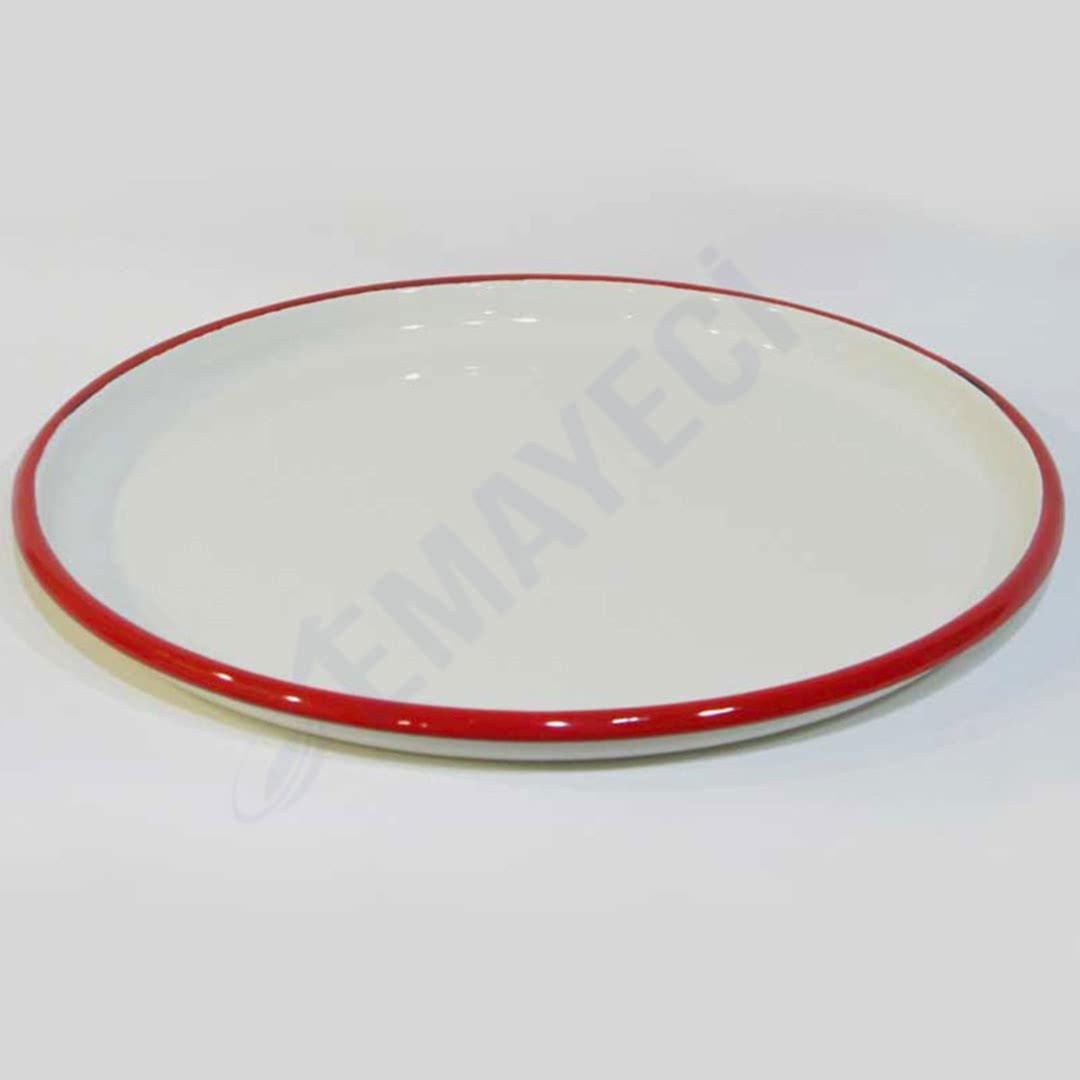 Emaye Pizza Tabağı 32 cm Kırmızı