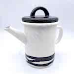 Emaye Silindir Demlik 850 ml Beyaz