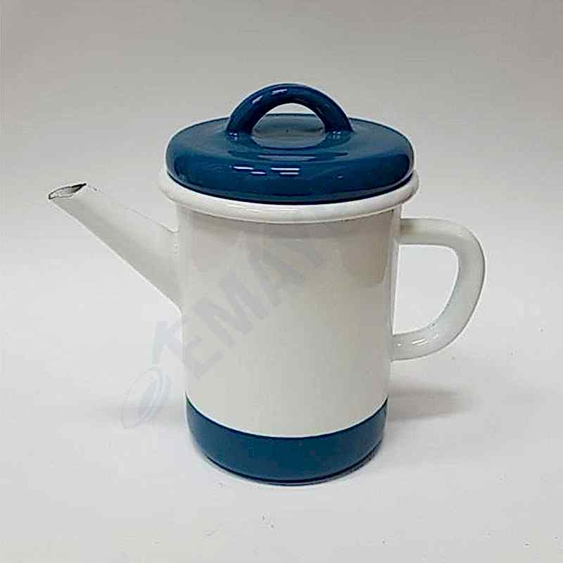 Emaye Silindir Demlik 850 ml Beyaz Laci