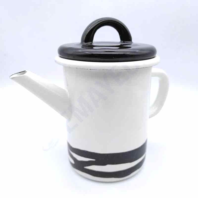 Emaye Silindir Demlik 850 ml Beyaz