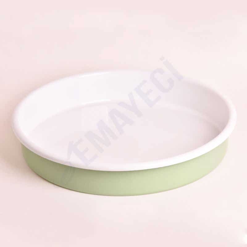 Emaye Yuvarlak Fırın Tepsisi Nil Yeşil