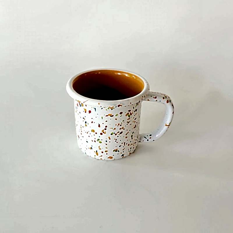 Emaye Serpme Desen Küçük Kupa