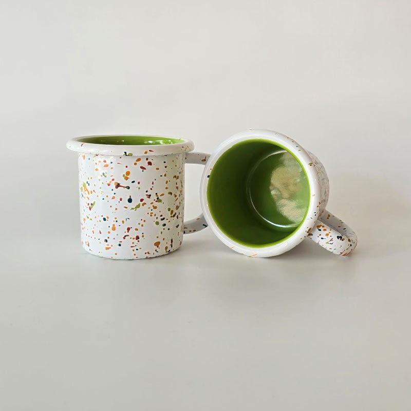 Emaye Serpme Desen Küçük Kupa