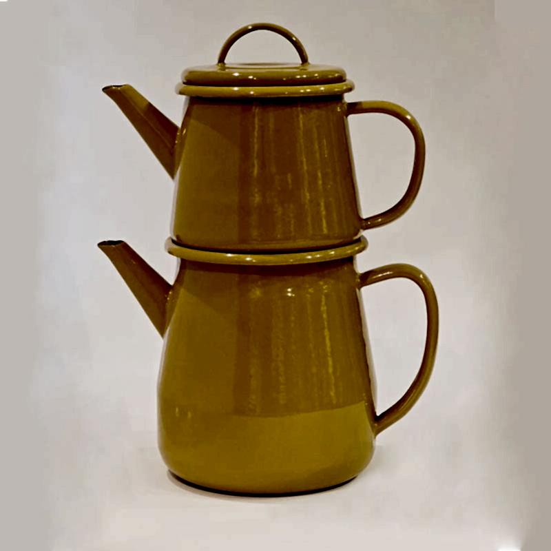 Emaye Çaydanlık Altın Sarı