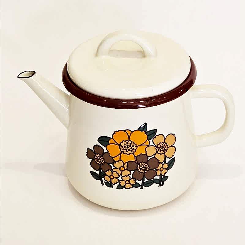 Emaye Demlik Çiçekli